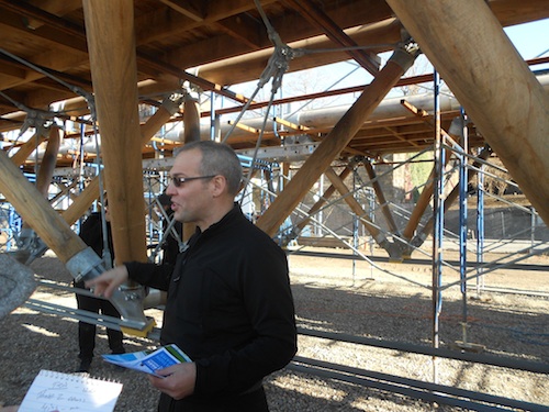Bridge designer, Ted Zoli of HNTB Corporation explaining the bridge's design in 2012. Photo by Emily Nonko