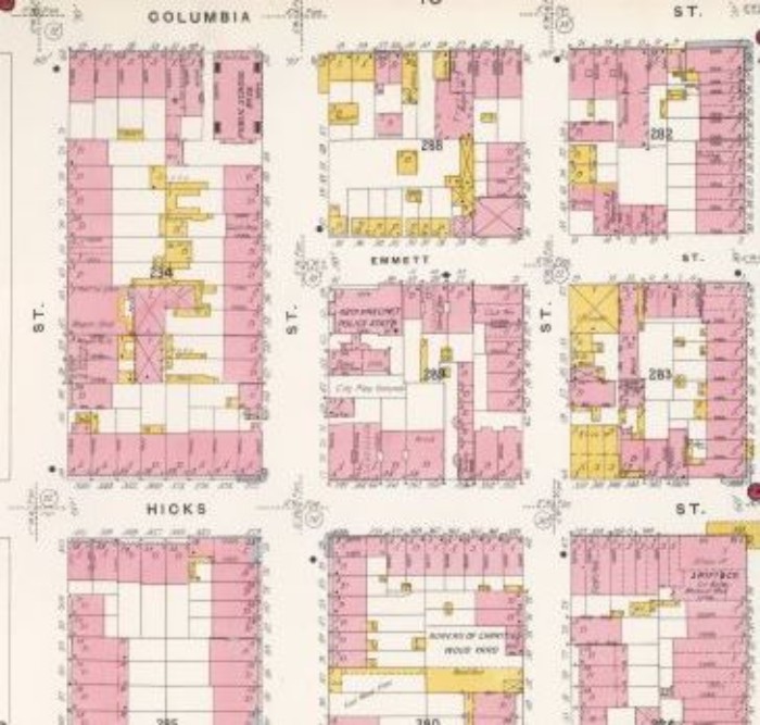 1904 map. of Pacific/Amity/Columbia St area, Red Hook. 1904 map, New York Public Library