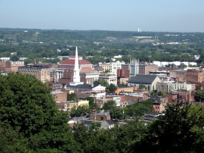 View of downtown Troy, with Music Hall prominently in the center. Photo: skyscraperpage.com