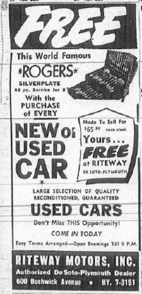 1954 Ad in Brooklyn Eagle