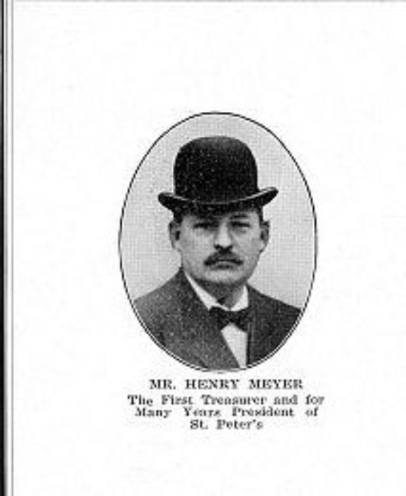 Henry Meyer, builder. Photo: 25th Anniversary of St. Peter's Lutheran Church. Photo: stpeters-brooklyn.org