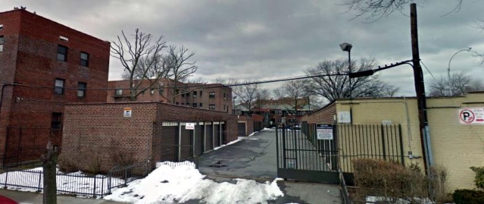 View of behind the wall, 1750 Cropsey Ave, Photo: Googlemaps