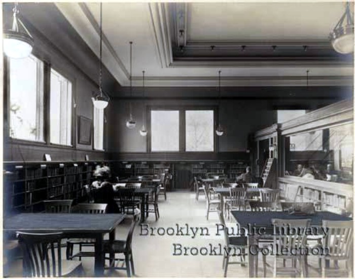 Reading room. 1907 Photo: Brooklyn Public Library