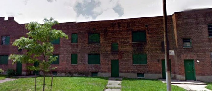 Boarded up side of complex. (Montauk Ave) 2012 Googlemaps. 