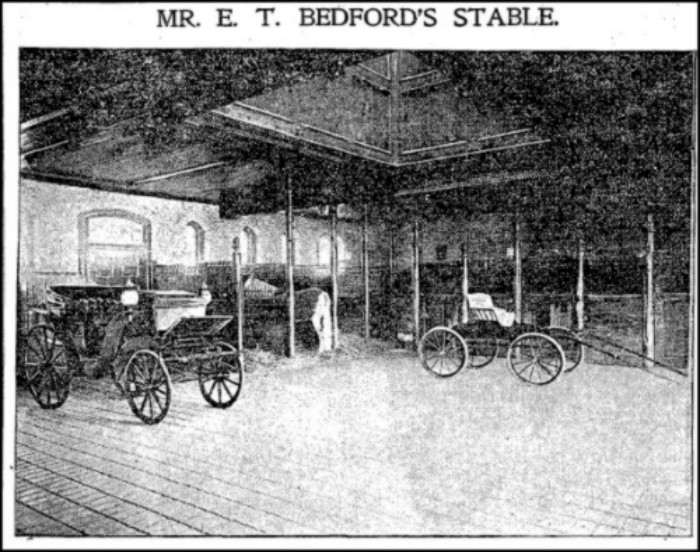 Photo: Stable of E.T. Bedford, Clinton Hill. Montrose Morris, architect. Brooklyn Eagle, 5.20.1900.