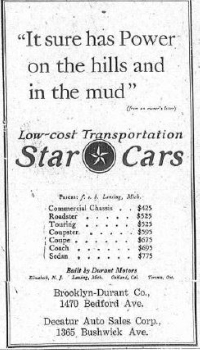Brooklyn Eagle Ad, 1925.