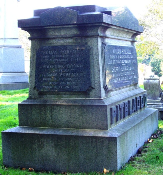 Thomas Pitbladdo grave. Green-Wood Cemetery. Findagrave.com