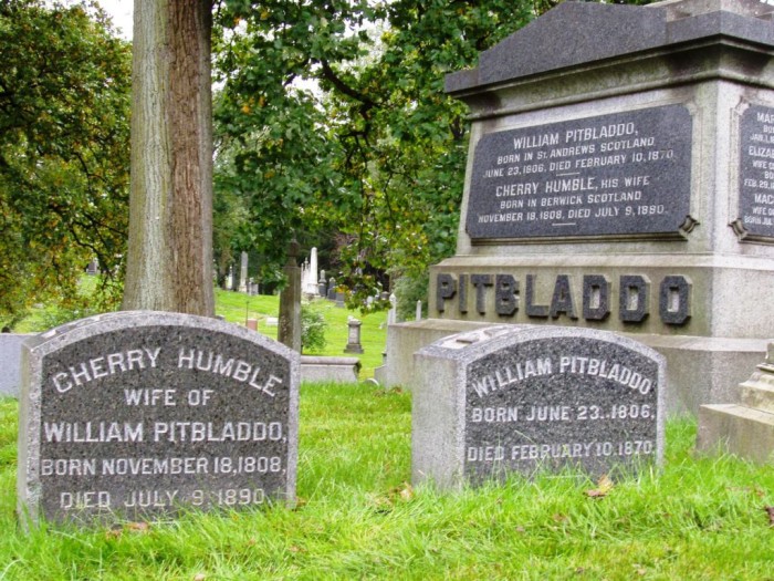 William, Cherry and other Pitbladdo family members in Green-Wood Cemetery. Findagrave.com