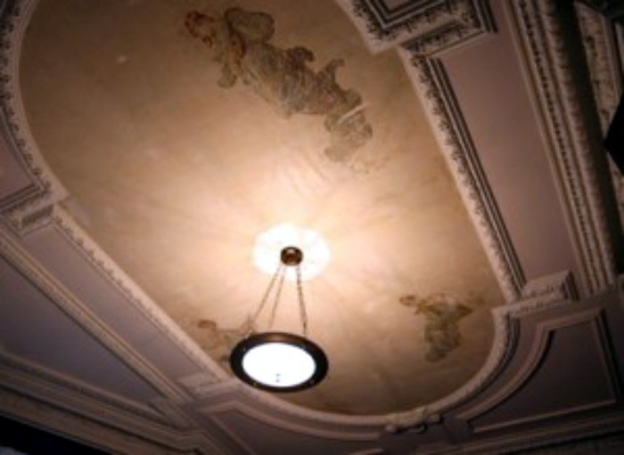 Ceiling paintings being restored. Photo: Old House Web