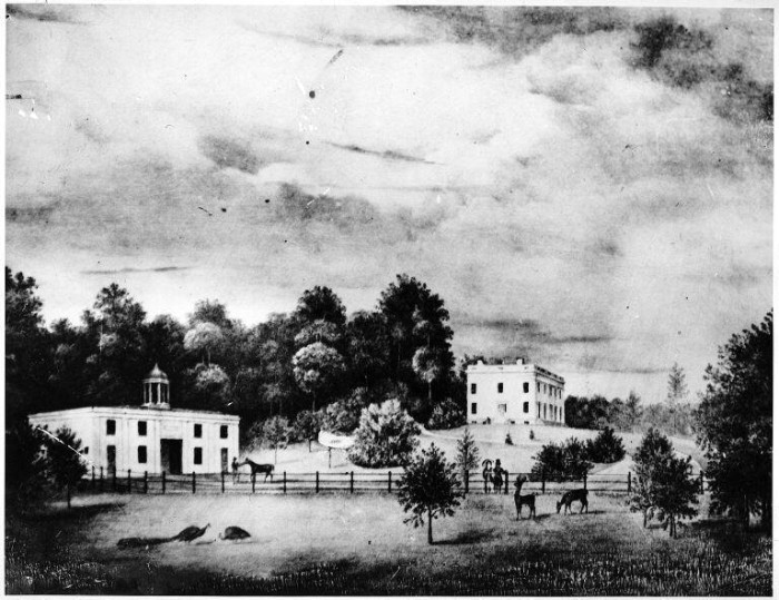 Willnick estate on the hill. Undated painting. Brooklyn Public Library