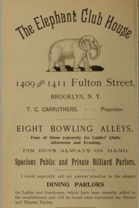 Ad in souvenir booklet for bowling tournament, 1895