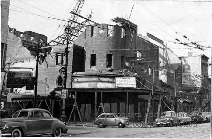 Theater in the process of being torn down. 1949. Photo: Brooklyn Public Library