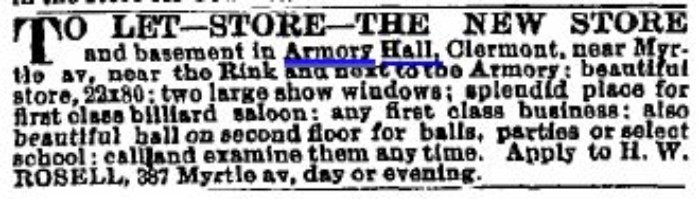 Advertisement in the Brooklyn Eagle, 1874.