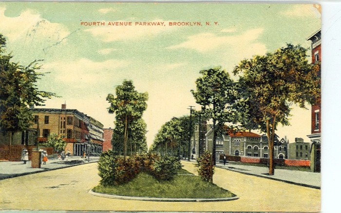 Fourth Avenue near 55th Street. Postcard from between 1905-1907