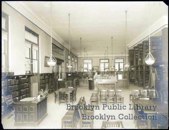 Reading room and stacks. 1908. Photo: Brooklyn Public Library