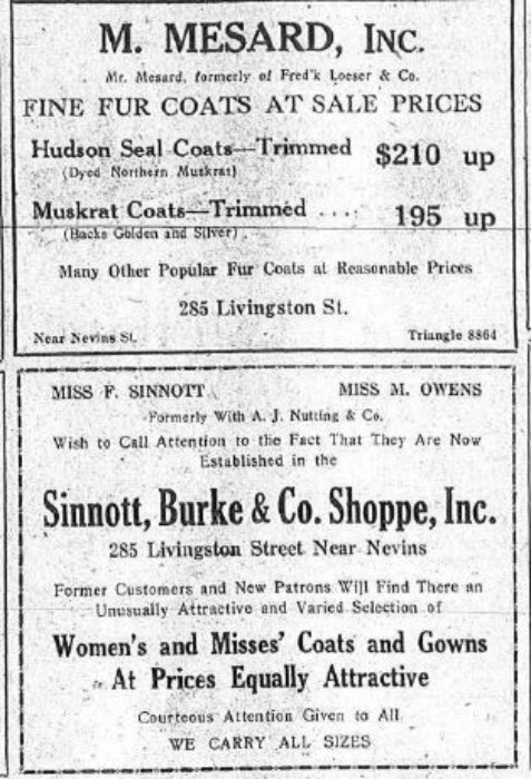 Ads in Brooklyn Eagle, 1925.