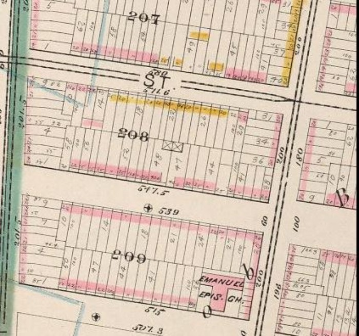 1880 map. The house is labeled "47." New York Public Library.