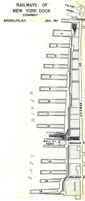 Map of NY Dock Railroad. 1911. Source: takearide.tumblr