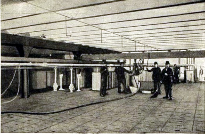 Hygeia Ice Company Cold room where ice is formed. Source: Manufacturer and Builder Magazine 1891.