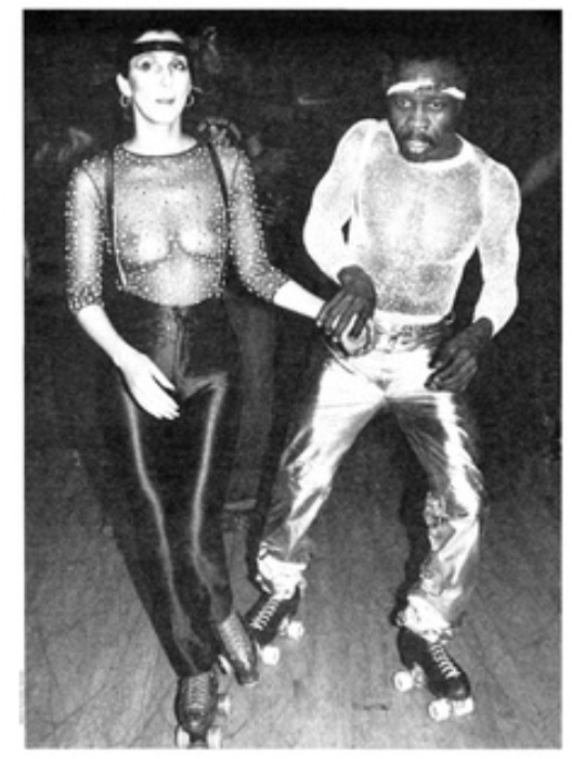 Cher and Bill Butler at the Empire Roller Disco. Photo: Pinterest