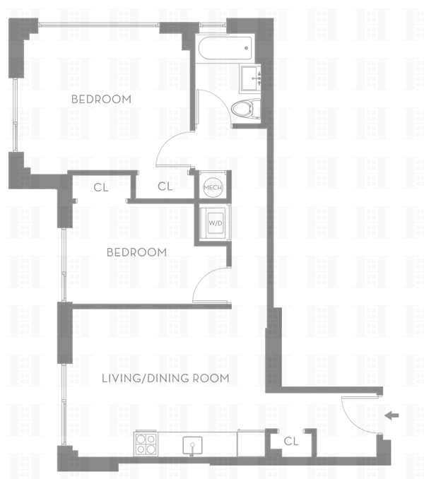 500 sterling two bedroom floorplan