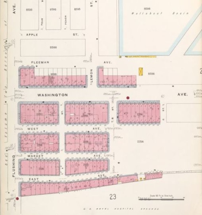 1904 map of part of the market. New York Public Library