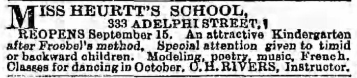 Brooklyn Eagle Ad, 1884