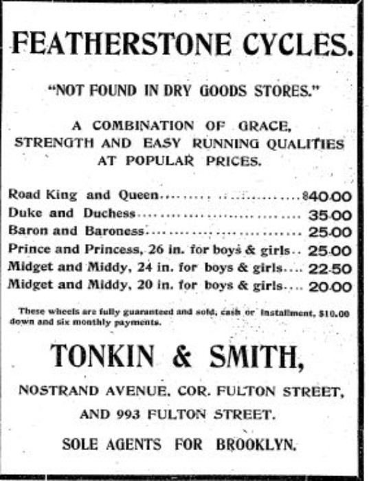 Bike ad. Brooklyn Eagle cycling special section. April 1898