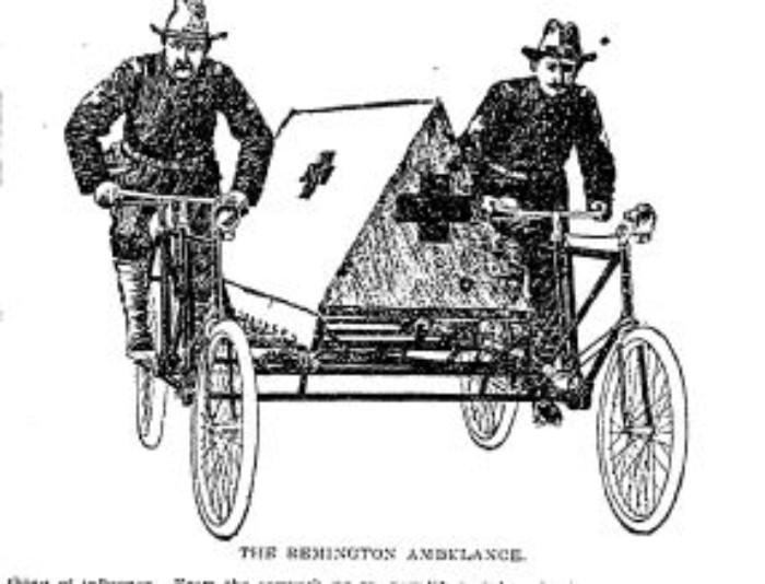Bicycle ambulance. Brooklyn Eagle cycling special section. April 1898