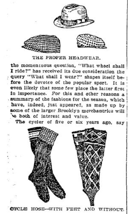 Men's riding attire accessories. 1898 Brooklyn Eagle