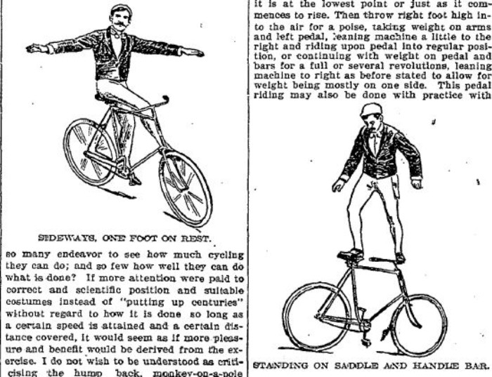 Trick riding, 1898. Brooklyn Eagle