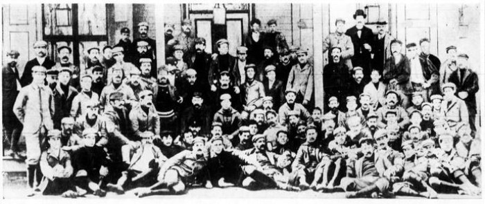 Members of the Kings County Wheelmen on an outing to Bath Beach, 1894. Brooklyn Eagle