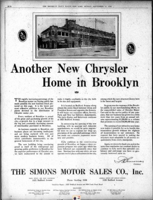 Full page ad in Brooklyn Eagle, 1926