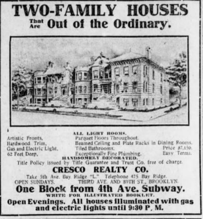 1907 Ad. Brooklyn Eagle