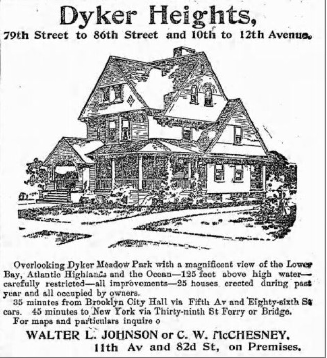 Dyker Heights 1897 BE Ad