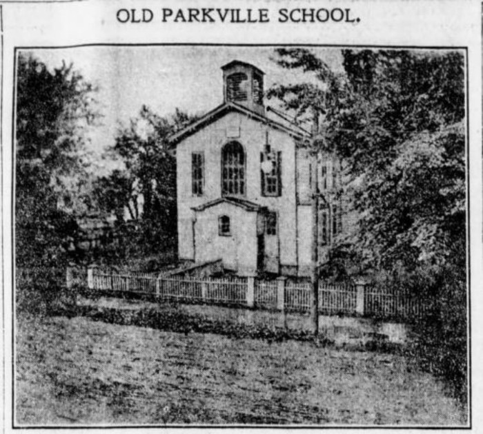 Schoolhouse at the site of the new precinct house. Brooklyn Eagle, 1904