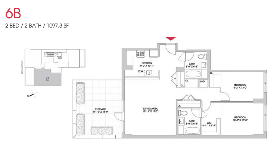 954 bergen street two-bedroom layout