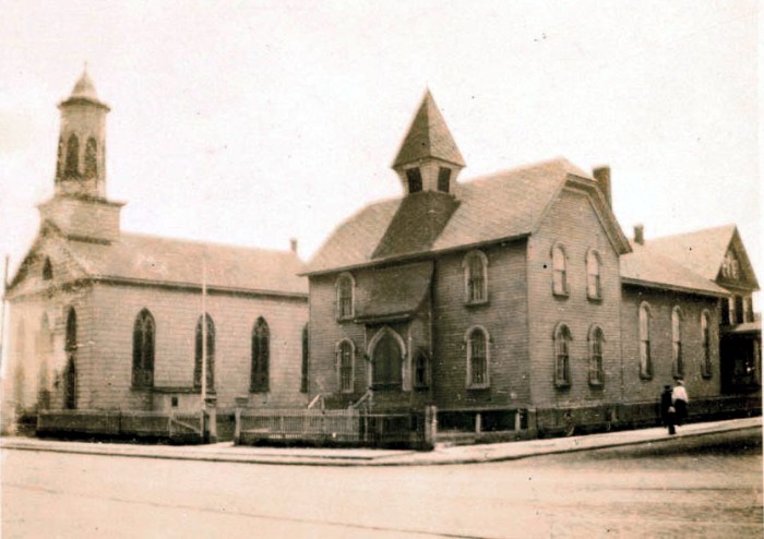 Undated photograph, with community house and rectory. Photo: nycago.org