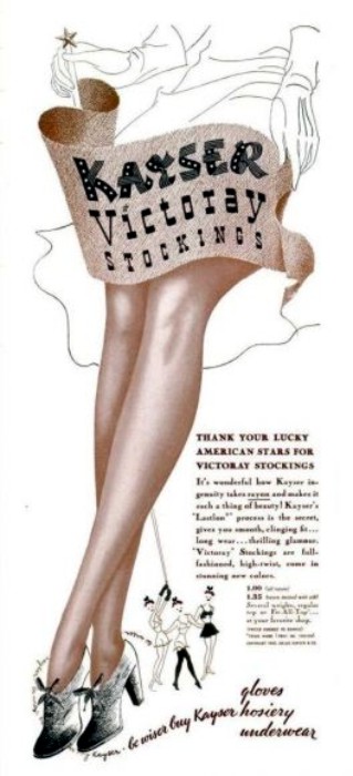 1940s hosiery ad. Photo: dollhousebetty.com