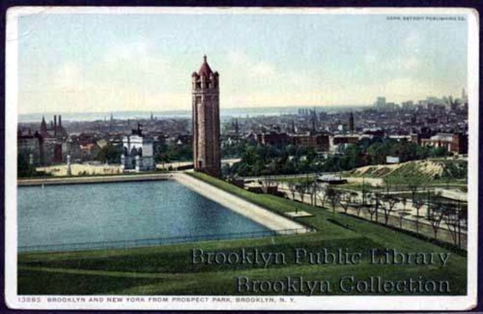 Mount Prospect Reservoir, postcard: Brooklyn Public Library