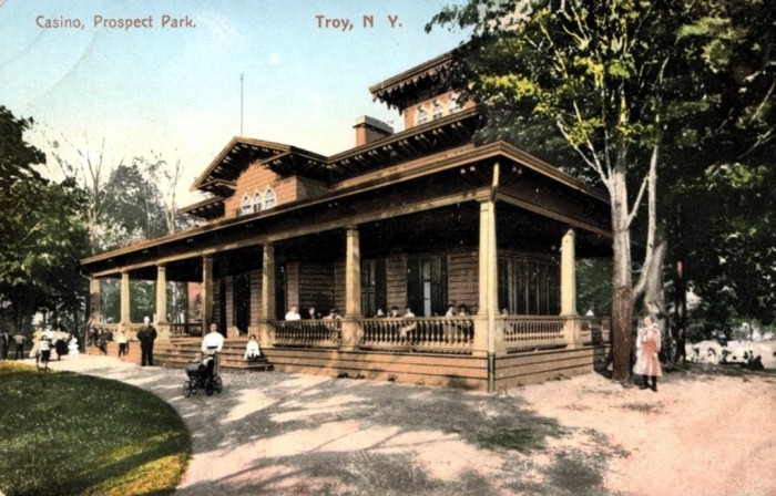 The Casino, Prospect Park, Troy. Postcard: Don Rittner for Times-Union