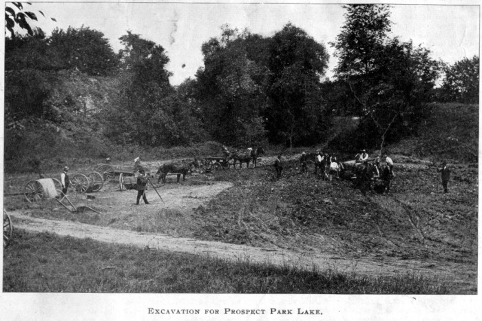 Digging the lake in Prospect Park, Troy. 1904. Photo: Don Rittner for Times-Union