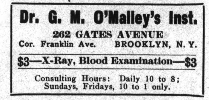 Brooklyn Eagle Ad, 1925