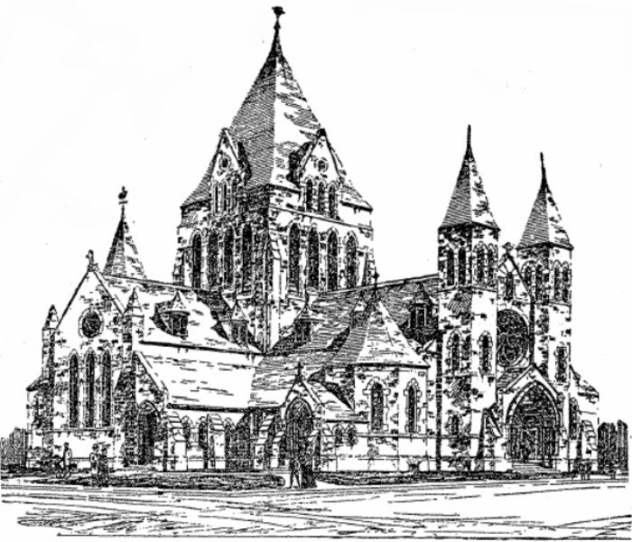 Proposed church, never constructed. 1899 Brooklyn Eagle