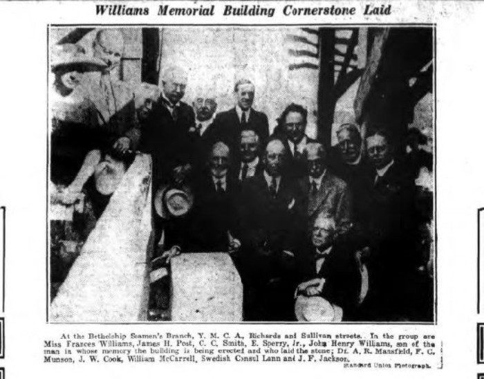 Laying the cornerstone. Brooklyn Standard Union, 1921