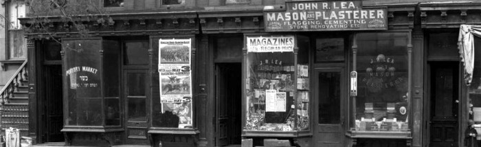 Detail of storefronts. Photo: New York Historical Society