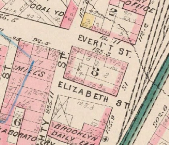 1880 map. Lot is where the big "3" is. New York Public Library