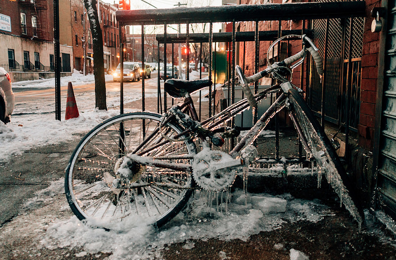 iced over bike gowanus joel zimmer 22015