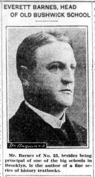 Principal Everett Barnes. Brooklyn Eagle 1915