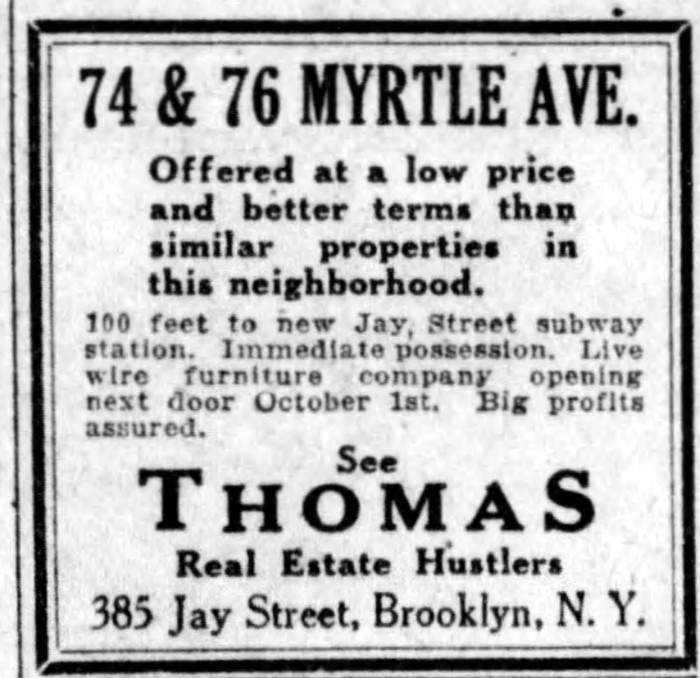 1927 Ad. Brooklyn Eagle